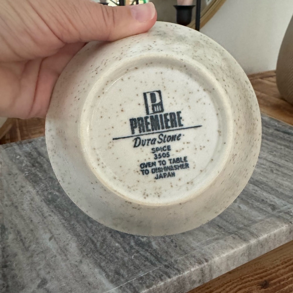 Premier Dura Stone Speckled Bowl with Flower